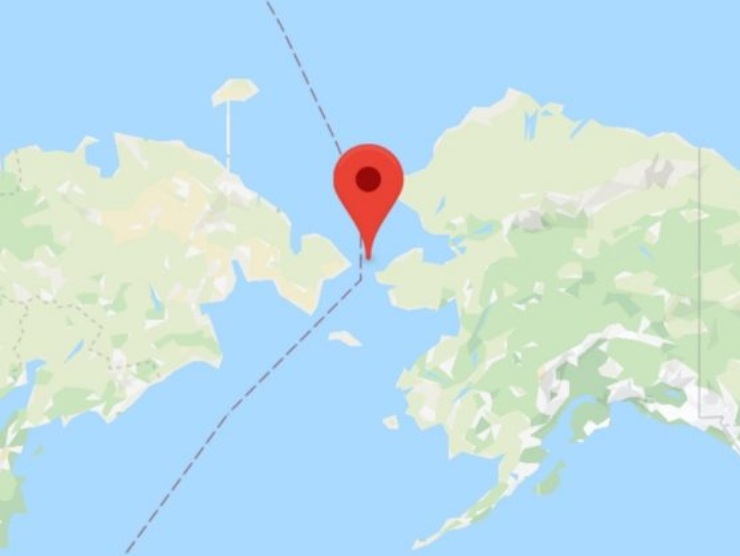 Lo stretto di Bering (Google Maps) - curiosauro.it