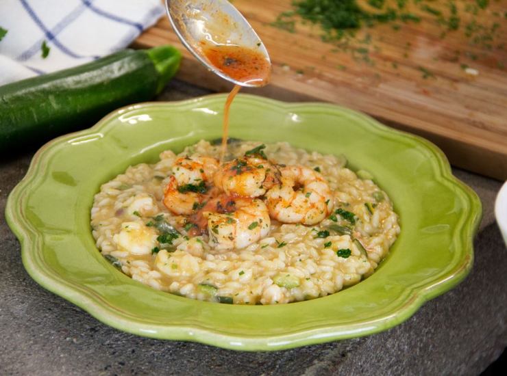 Risotto gamberetti e zucchine