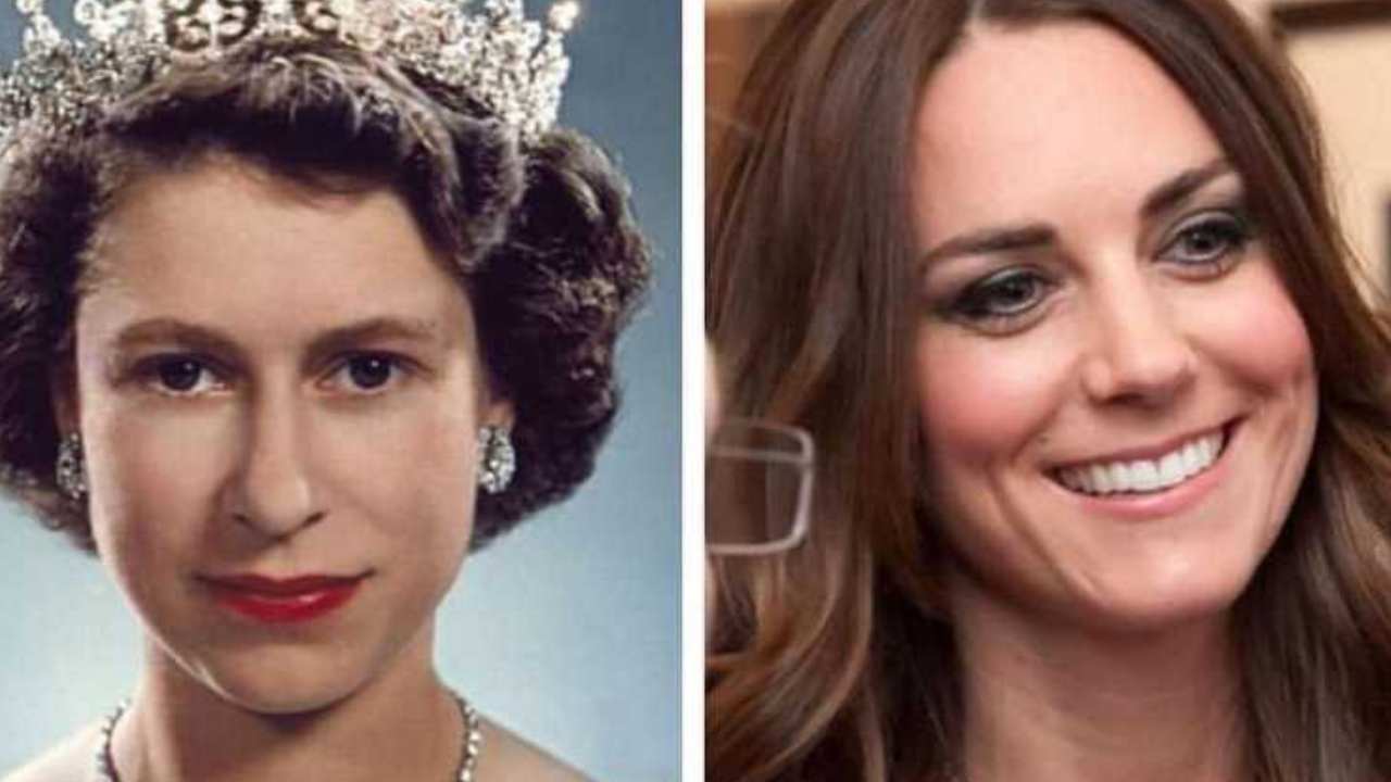 Regina Elisabetta e Kate Middleton copertina