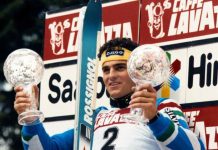 Un giovane Alberto Tomba