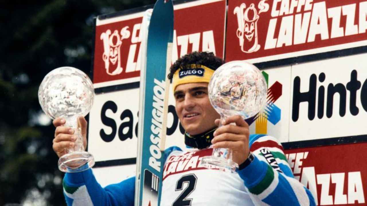 Un giovane Alberto Tomba