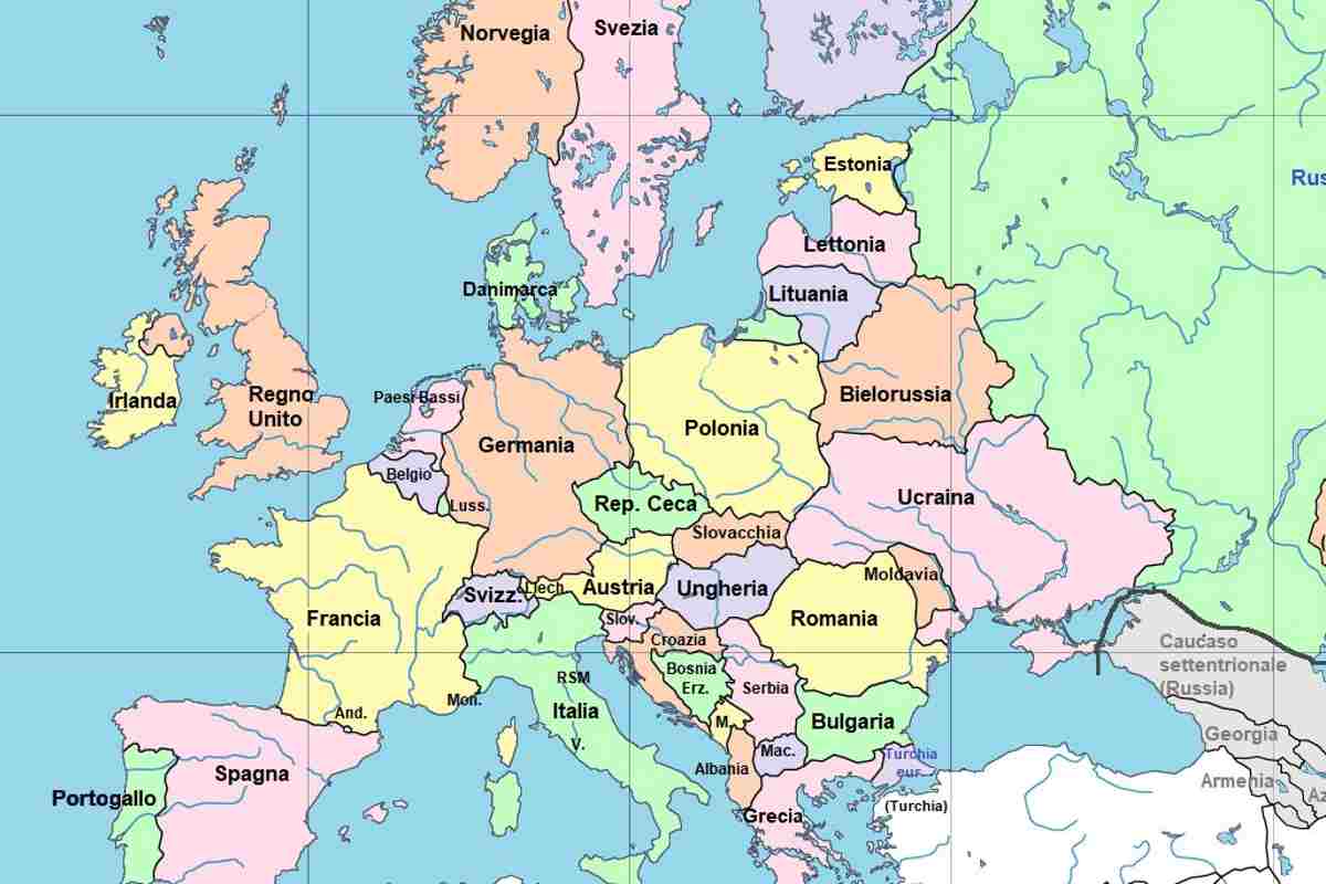 Mappa dell'Europa