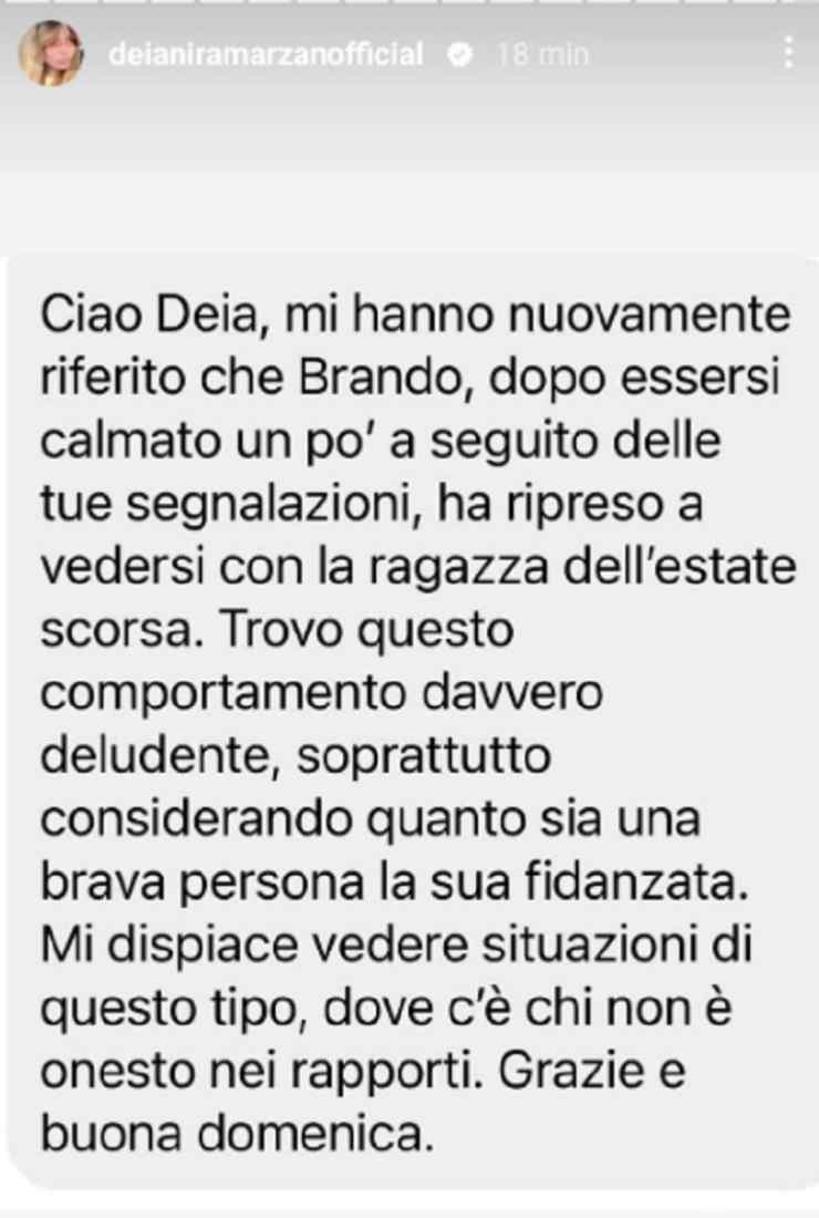 uomini e donne segnalazione su brando